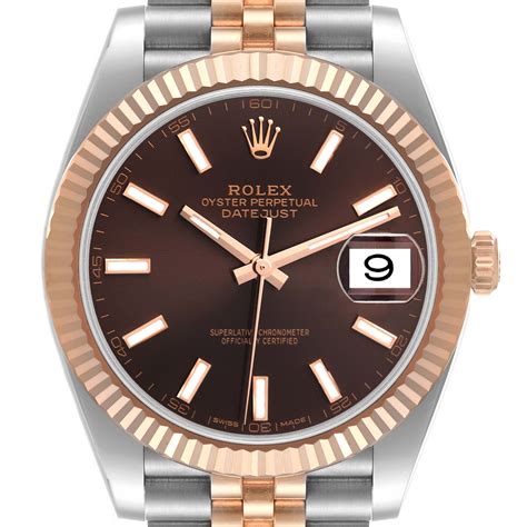 datejust 41 rose gold chocolate